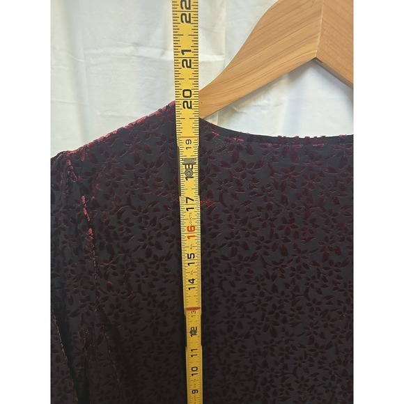 American Rag Juniors' Burnout Velvet Top Dark Academia Coquette Baby Doll M - Picture 8 of 12